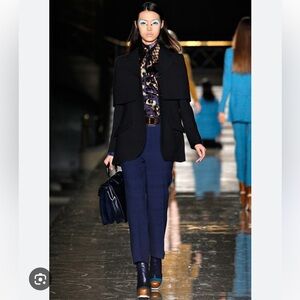 miu miu runway ready to wear pants Navy blue Side zipper Classic Elegant Urban
